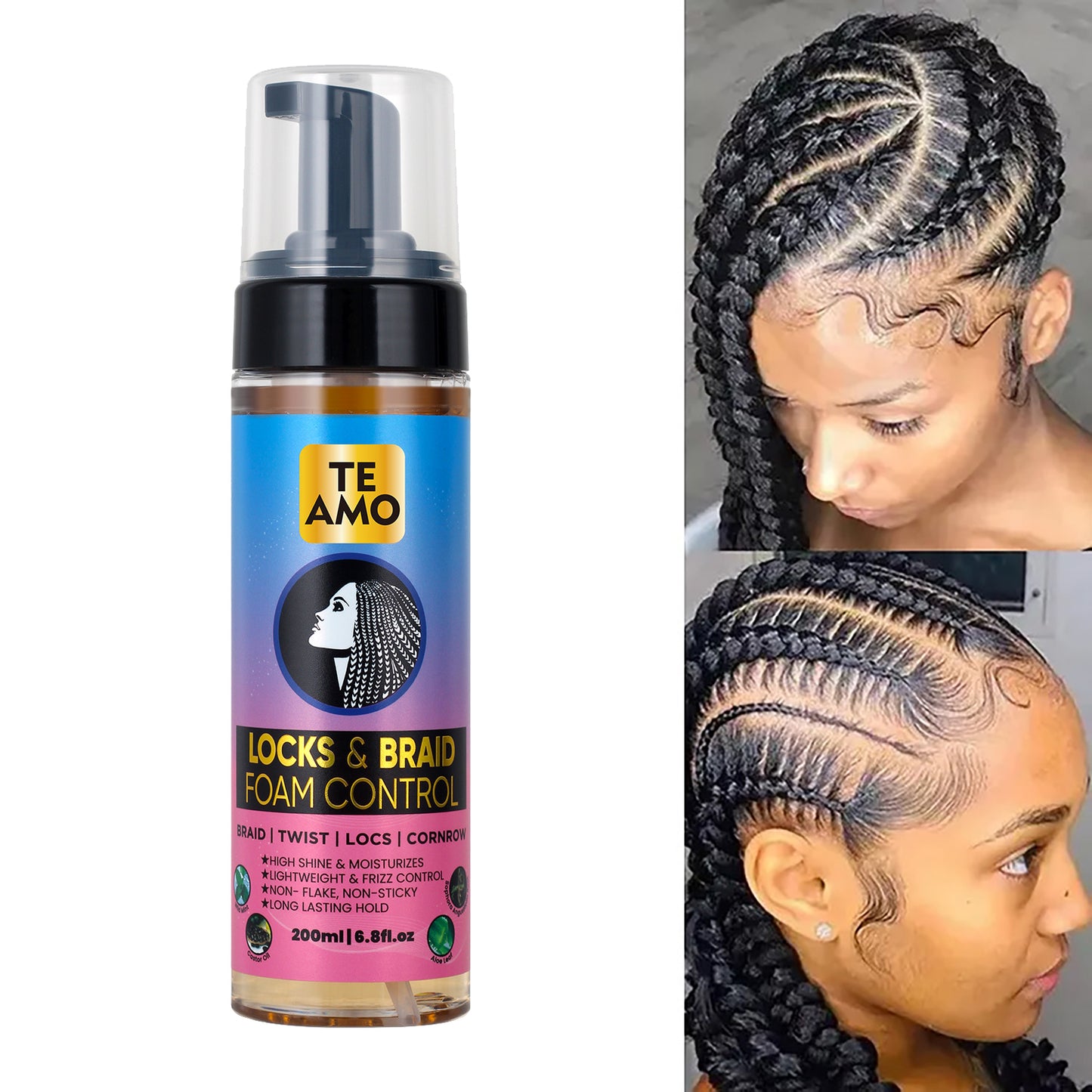 LOCKS & BRAID FOAM CONTROL 6.8 oz (Braid, Twist, Locs, Cornrow)