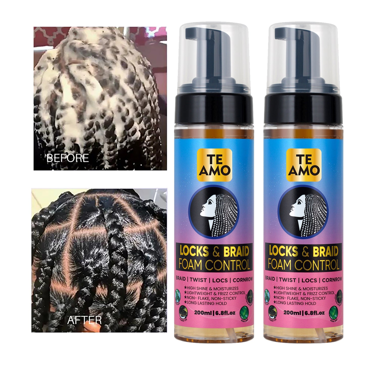 LOCKS & BRAID FOAM CONTROL 6.8 oz (Braid, Twist, Locs, Cornrow)