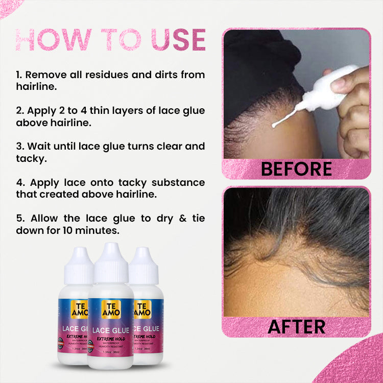 LACE GLUE 1.34oz by TE AMO |Advanced Formula - Extreme Hold|