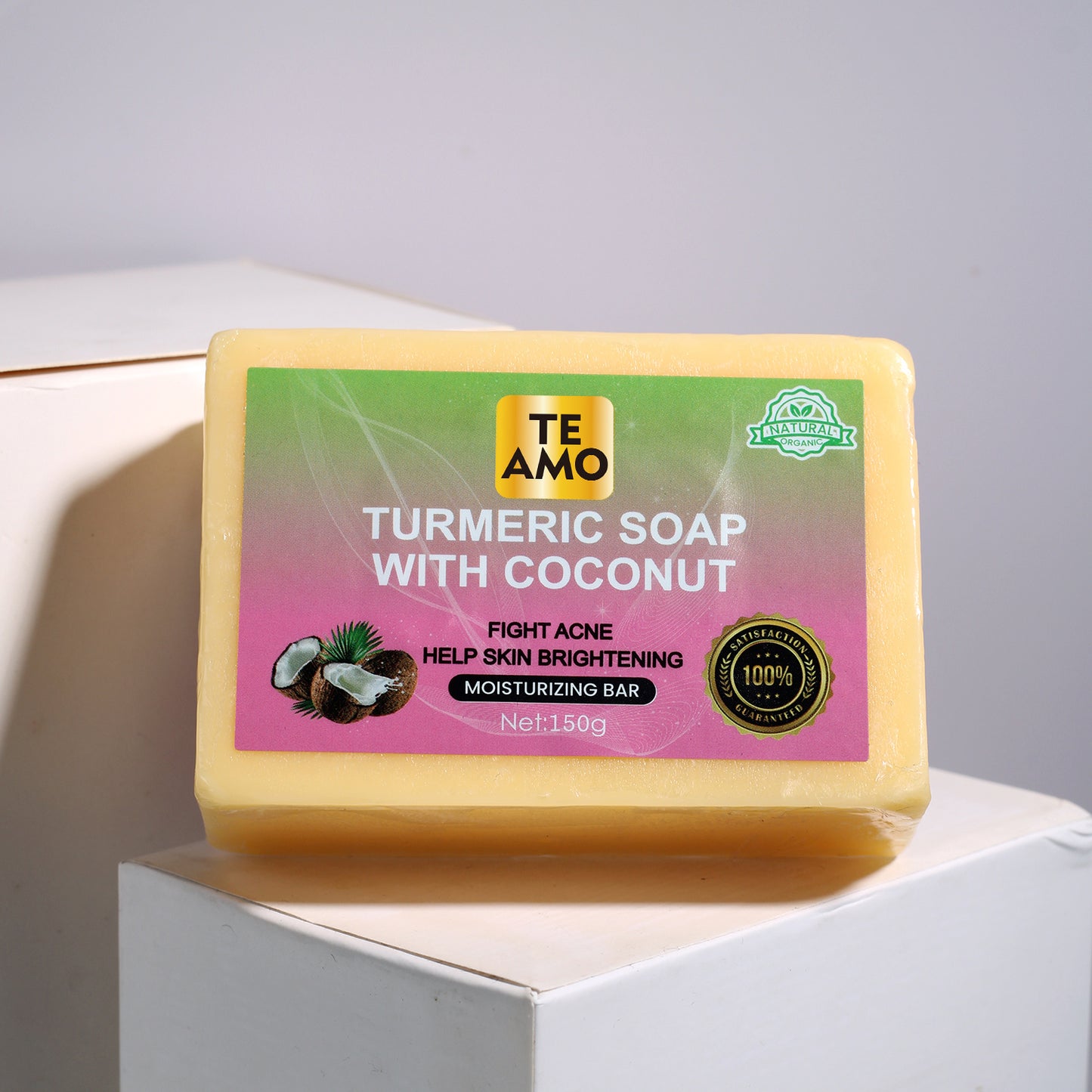 TURMERIC SOAP with COCONUT 5.2 oz by Te Amo - Moisturizing Bar