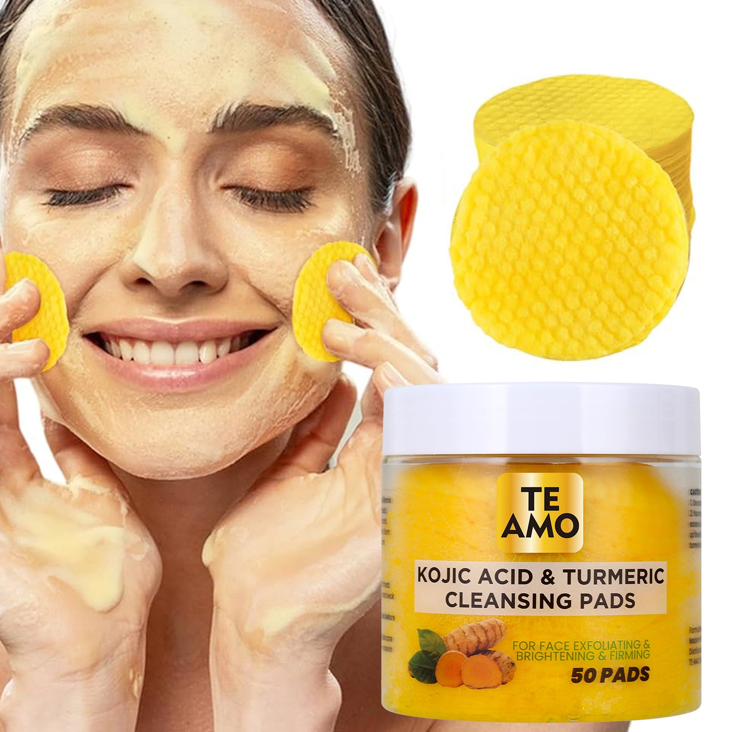 CLEANSING PADS with TURMERIC & KOJIC 50 pcs by Te Amo