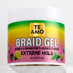Braid Gel (Lemon Mint) - Extreme Hold 16 oz by Te Amo