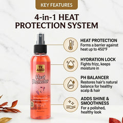 Heat Protector 6oz - PH Balanced infused with Keratin & Natural oils by TE AMO