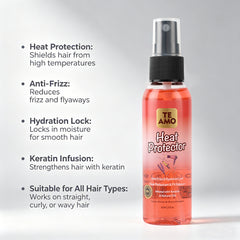 Heat Protector 2oz - PH Balanced infused with Keratin & Natural oils by TE AMO