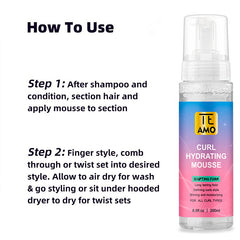 Curl Hair Mousse 6.8 oz - Hydrating Sculpting Foam