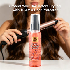 Heat Protector Serum 2oz - PH Balanced infused with Keratin & Natural oils by TE AMO