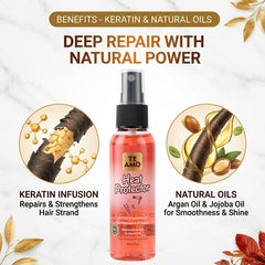 Heat Protector 2oz - PH Balanced infused with Keratin & Natural oils by TE AMO