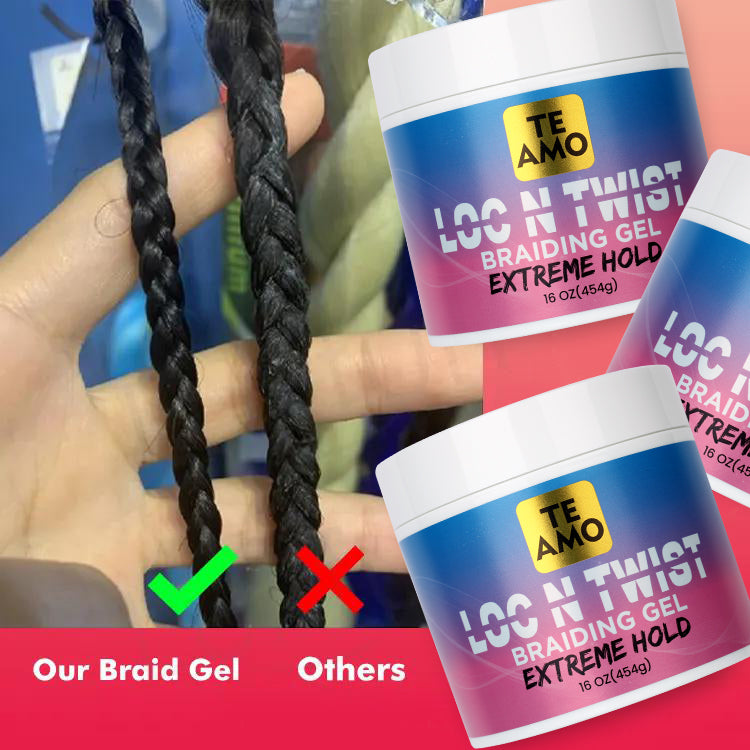 LOC N TWIST Braiding Gel - EXTREME HOLD 16 oz (Braids, Edges, Locks, Twist)