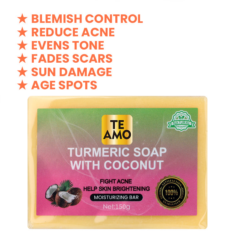 TURMERIC SOAP with COCONUT 5.2 oz by Te Amo - Moisturizing Bar