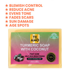 Turmeric Soap with Coconut 5.2 oz by Te Amo - Moisturizing Bar