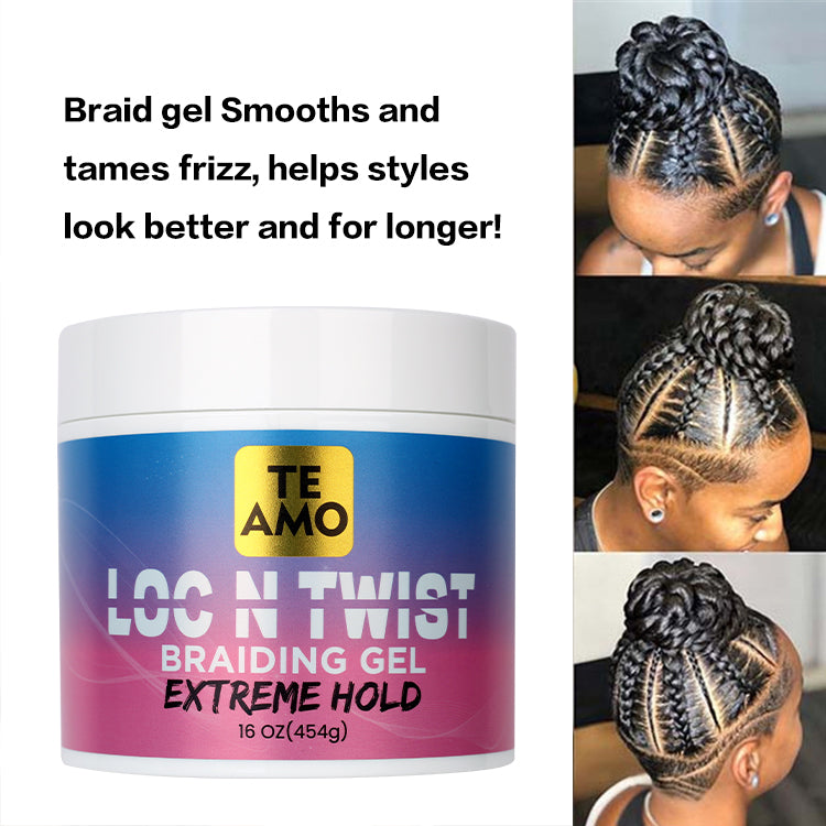 LOC N TWIST Braiding Gel - EXTREME HOLD 16 oz (Braids, Edges, Locks, Twist)